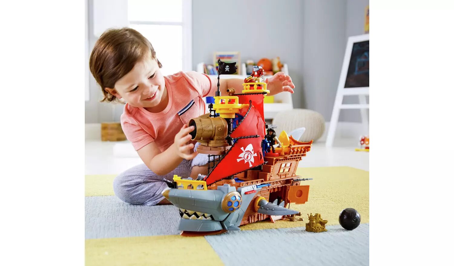 Fisher-Price Imaginext Shark Bite Pirate Ship Playset.