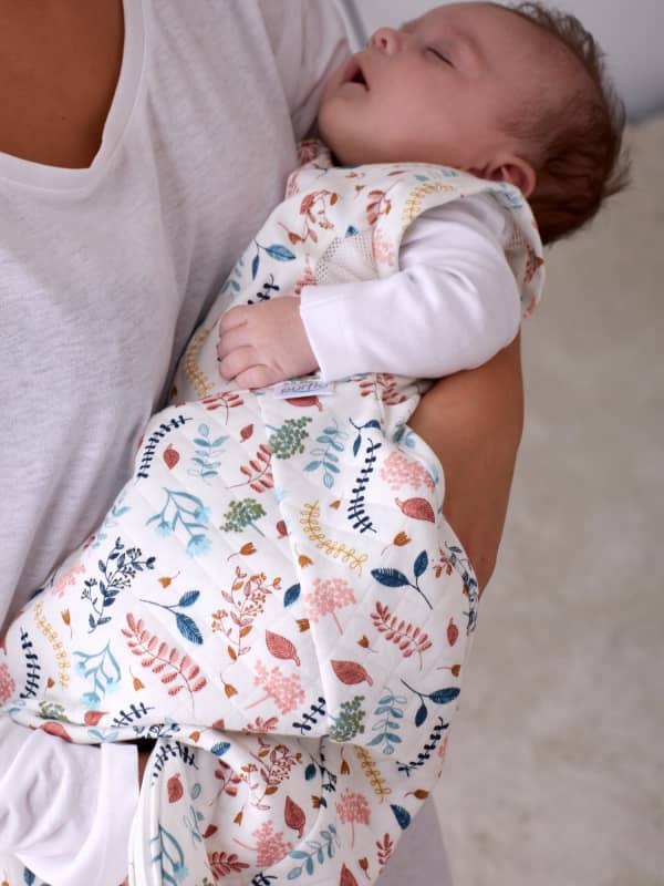 Purflo Swaddle To Sleep Bag 2.5 Tog, Botanical