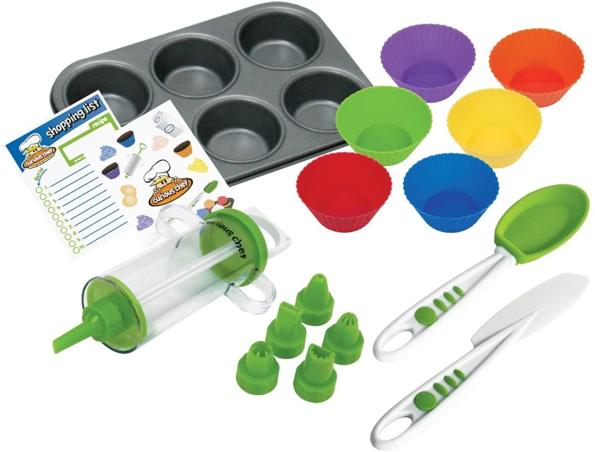 Curious Chef 16-Piece Cupcake Baking and Decorating Kit.