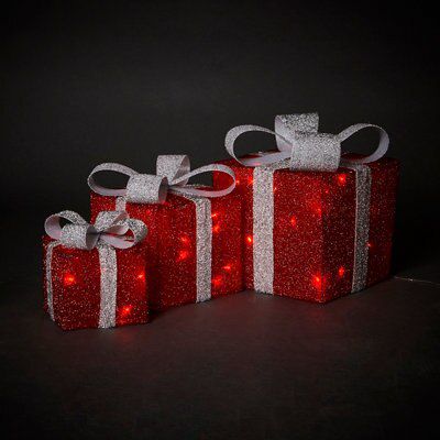 B&Q Red LED Present Trio.