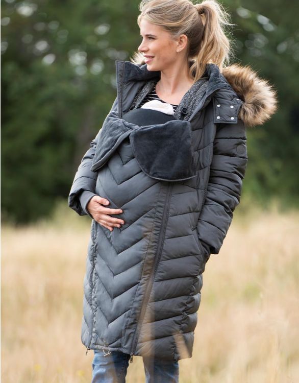 Seraphine Slate Eco-Down 3 In 1 Winter Maternity Coat