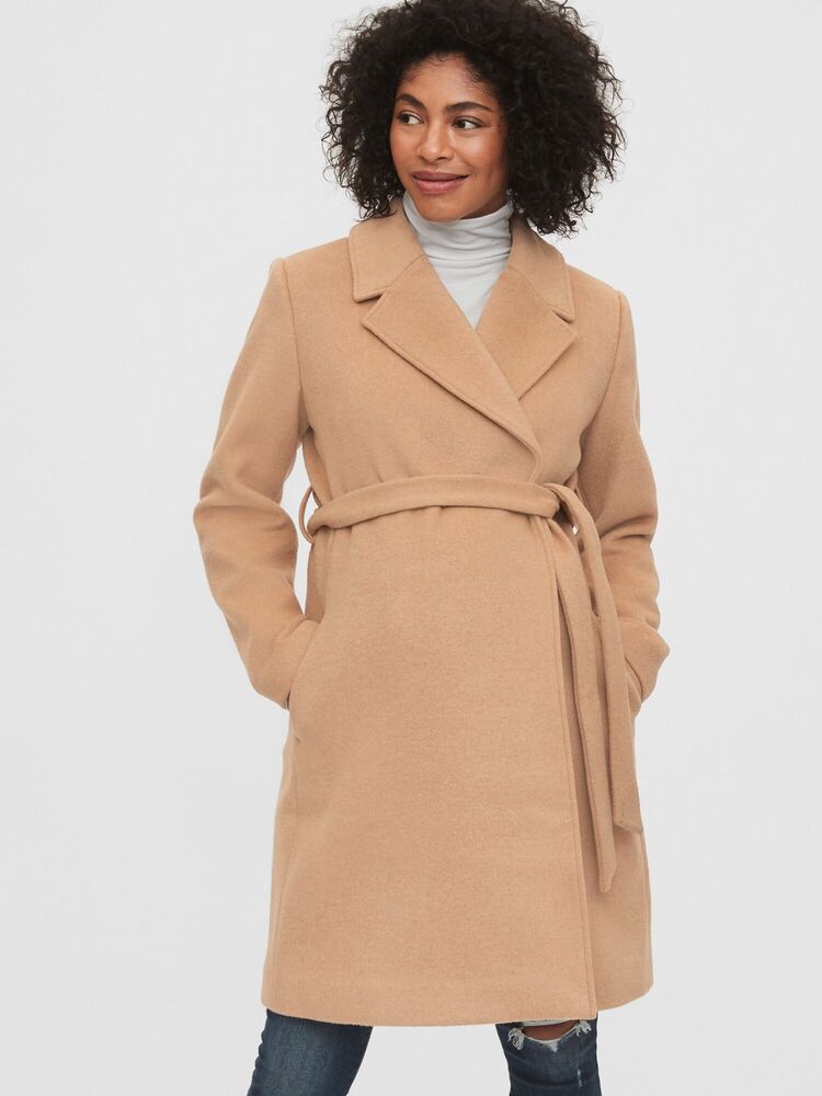 GAP Maternity Wool Blend Wrap Coat