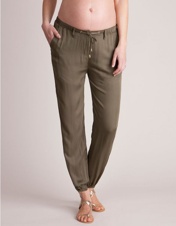 Seraphine Khaki Summer Slouchy Maternity Trousers