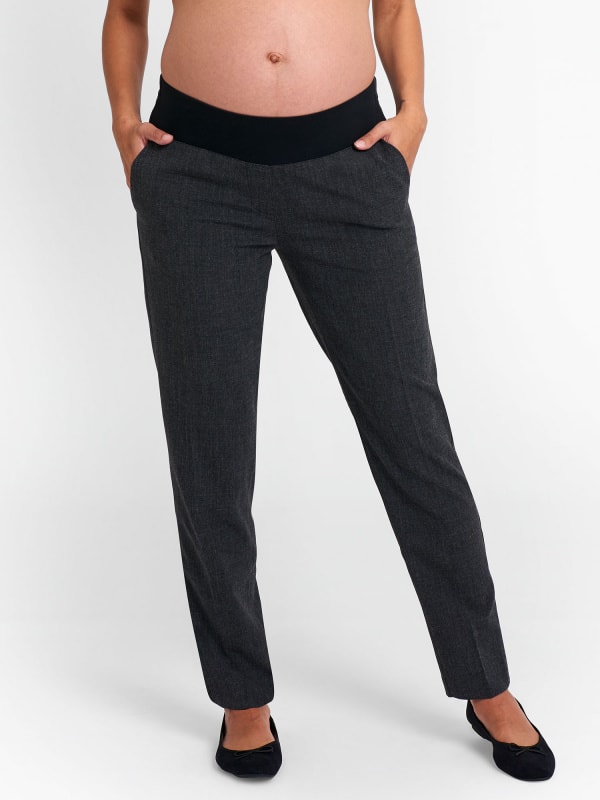 JoJo Maman Bebe Charcoal Under Bump Tapered Maternity Trousers