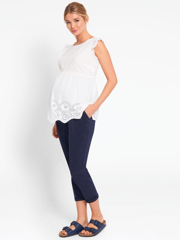 JoJo Maman Bébé Navy Maternity Chino Trousers
