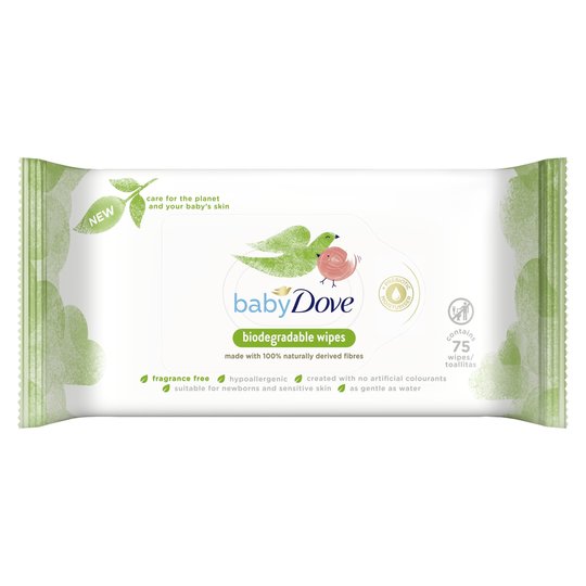 Baby Dove Biodegradable Wipes - Tesco