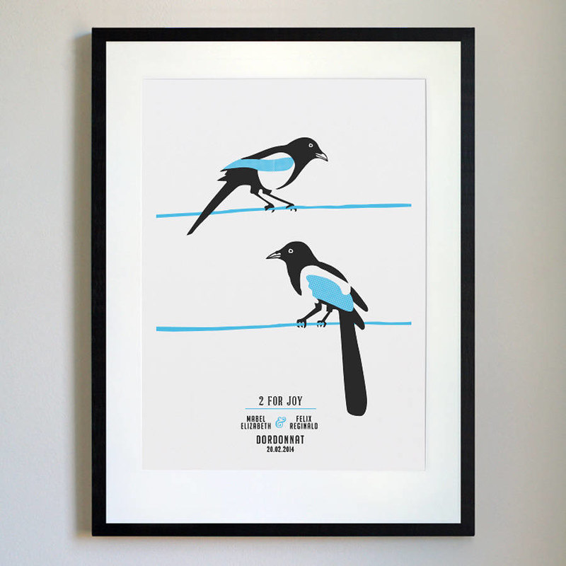 Basil & Ford Personalised Twin Baby Print.