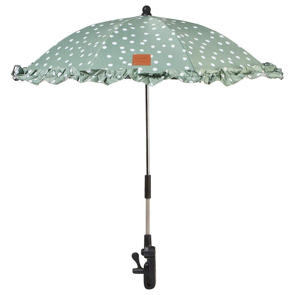 Buddy & Hope Green Spot Flounce Stroller Parasol.