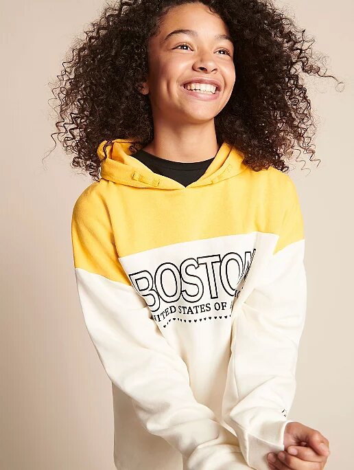 George Cream Boston Hooded Sweatshirt.