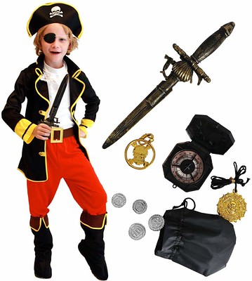 Tacobear Pirate Costume for Kids with Pirate Accessories.