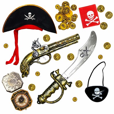 Robelli Kids Pirate Fancy Dress Costume Accessory Set.