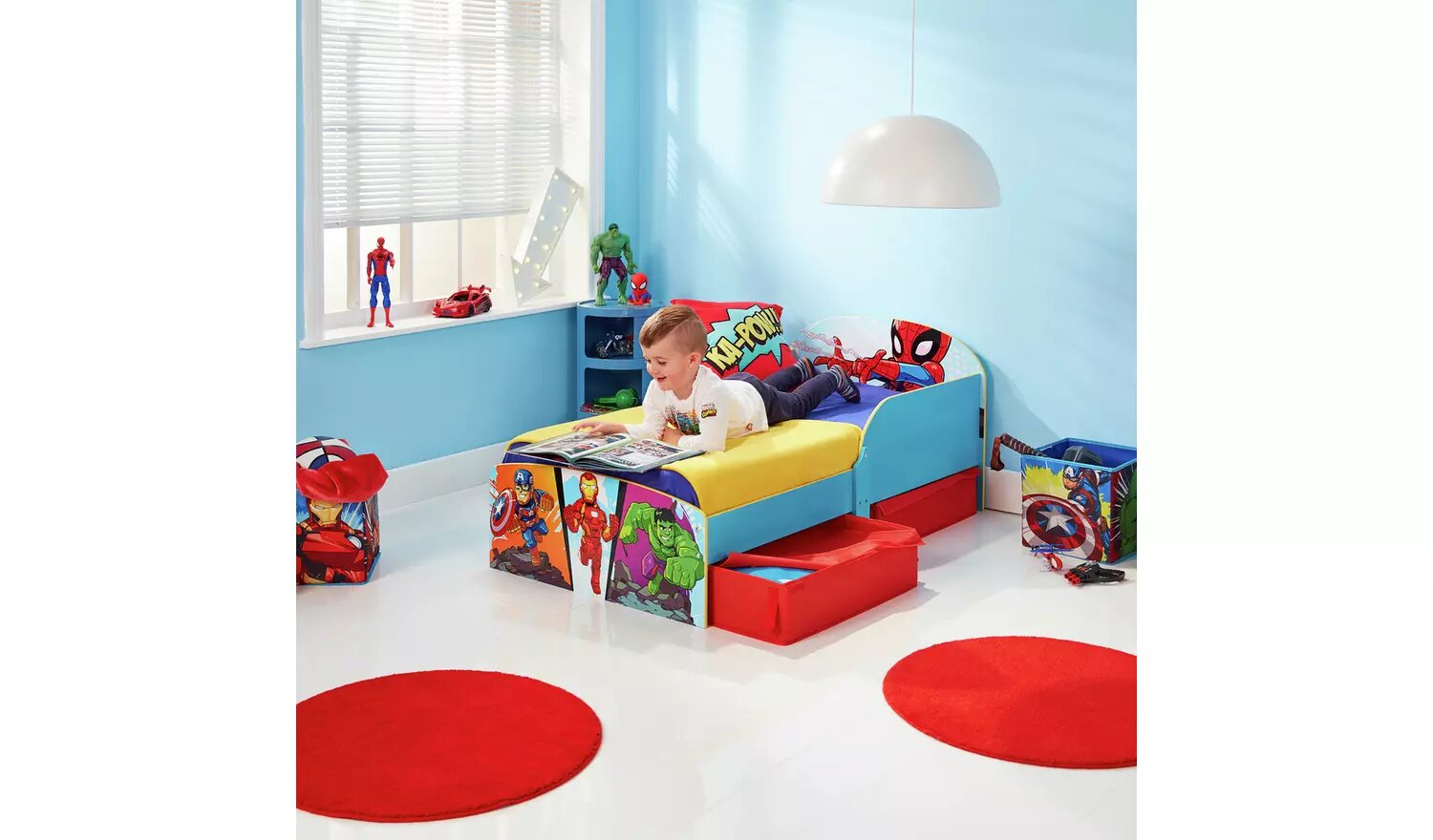 Marvel Avengers Toddler Bed With Drawers And Mattress.