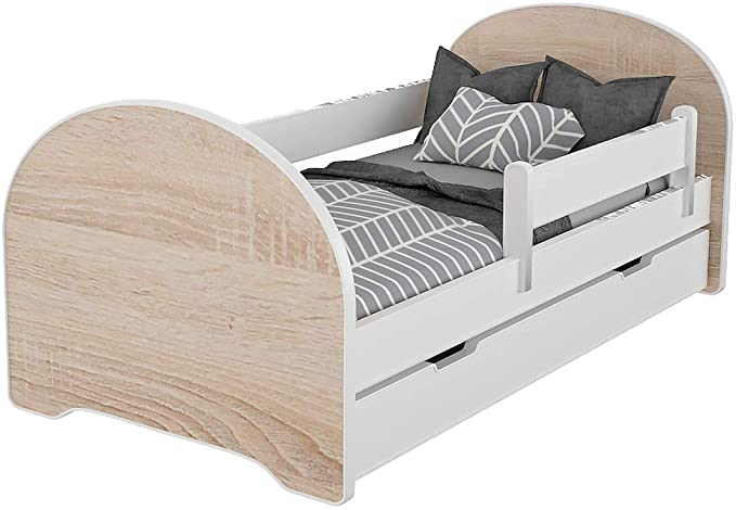 Meblex Children Toddler Bed With Drawers & Safety Foam Mattress.
