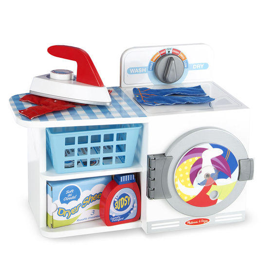 Melissa And Doug Wooden Wash, Dry And Iron Play Set