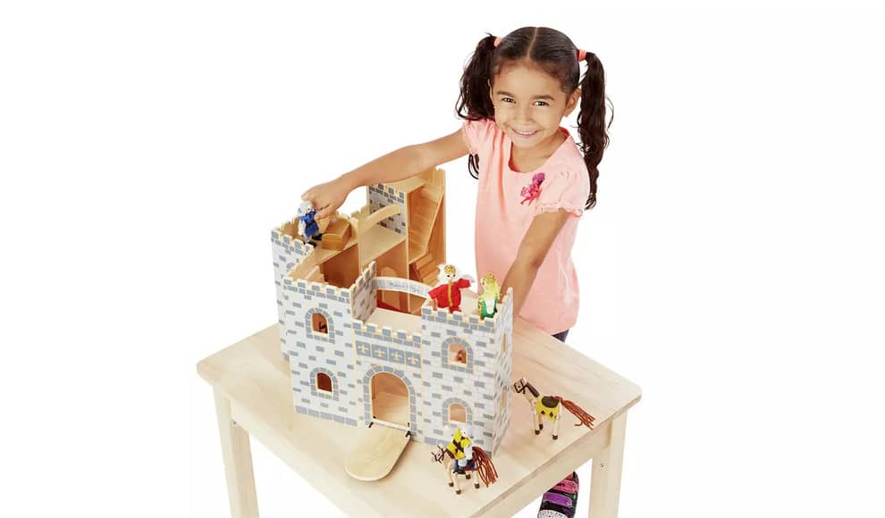 Melissa & Doug Wooden Fold and Go Castle