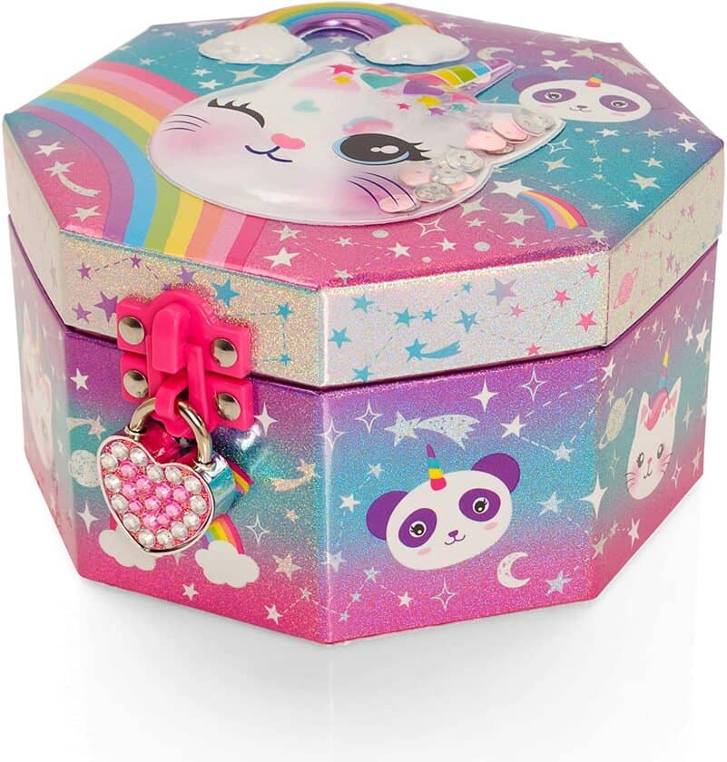 Style Girlz Caticorn Girls Jewellery Box & Heart Lock