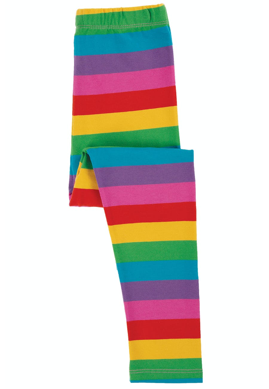 Frugi Foxglove Rainbow Stripe Leggings.