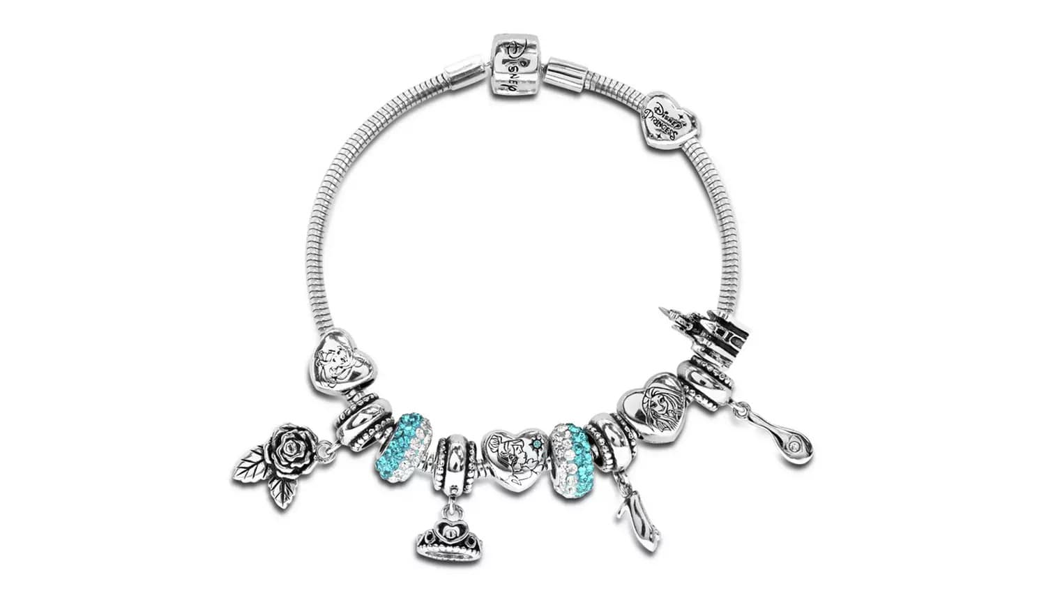 Disney Princess Crystal Made Up Charm Bracelet