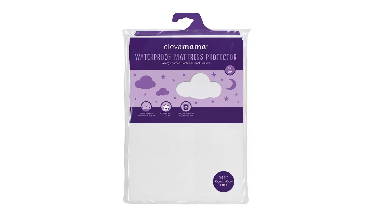 Clevamama Waterproof Mattress Protector Cot Bed.