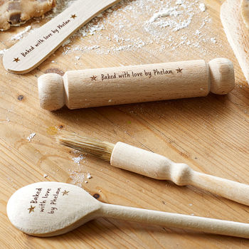 Rocket And Fox Personalised Kids' Baking Set.