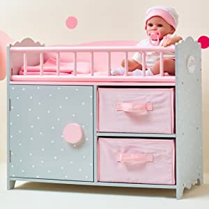 Olivia's Little World Polka Dots Princess Baby Doll Crib with Cabinet And Cubby - Amazon