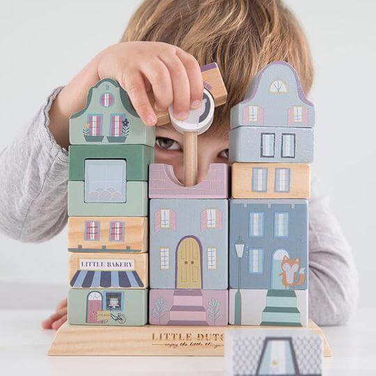 Little Dutch Blue Stacking Blocks - Trouva