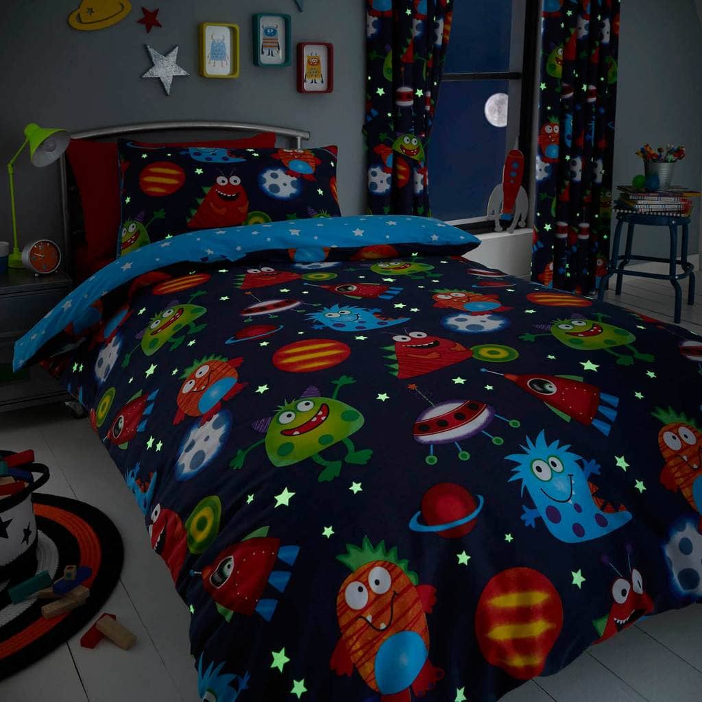 Outer Space Glow In The Dark Bedding - Happy Linen Company