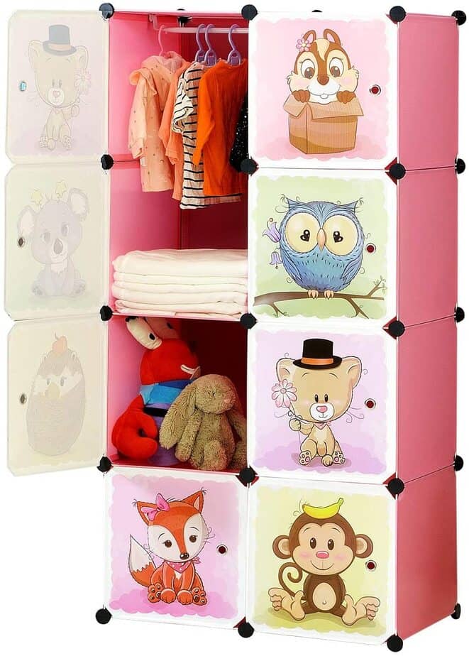 BRIAN & DANY Portable Cartoon Wardrobe DIY Modular Storage Organizer
