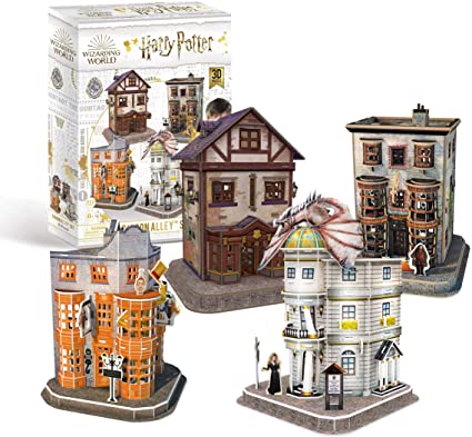 Harry Potter Diagon Alley 4-in-1 3D Puzzle Set.