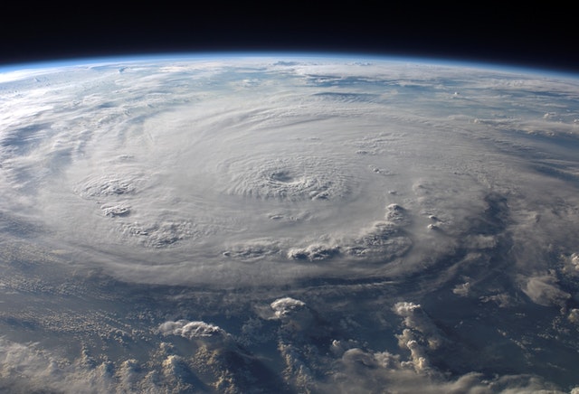 Hurricanes are tropical storms that form at sea.