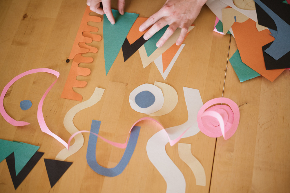 Making a scrap paper card for Dad.