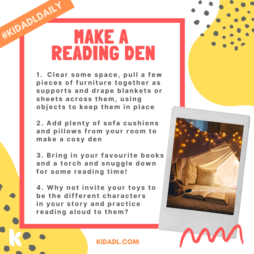 Reading den ideas for kids.