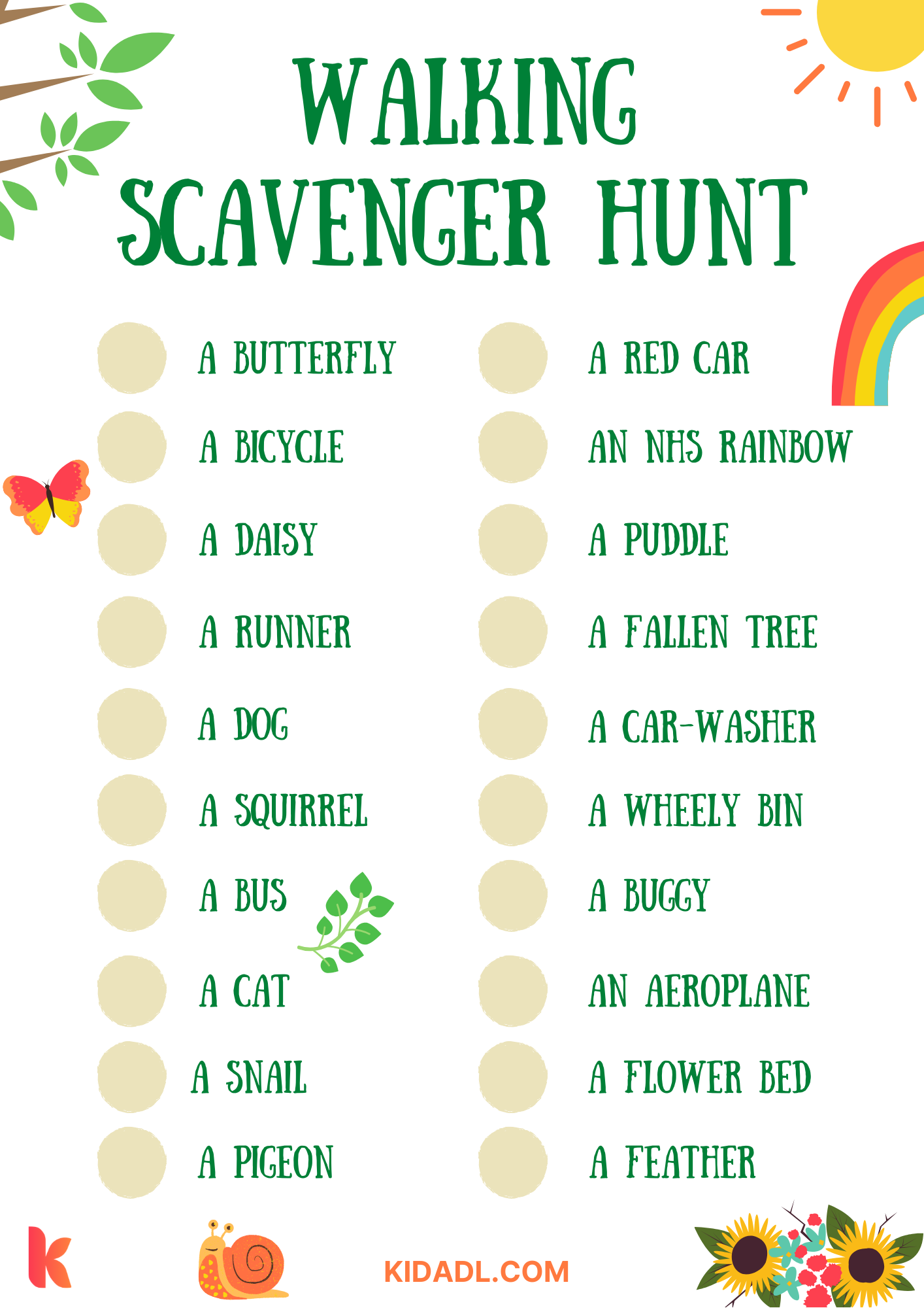 Walking scavenger hunt.