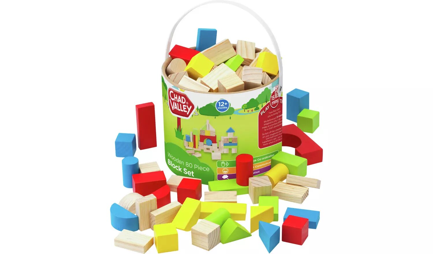 Chad Valley PlaySmart Wooden Block Set.
