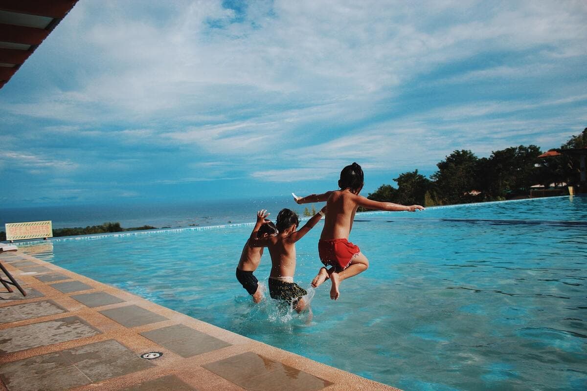 Chlorine is used to clean pools.
