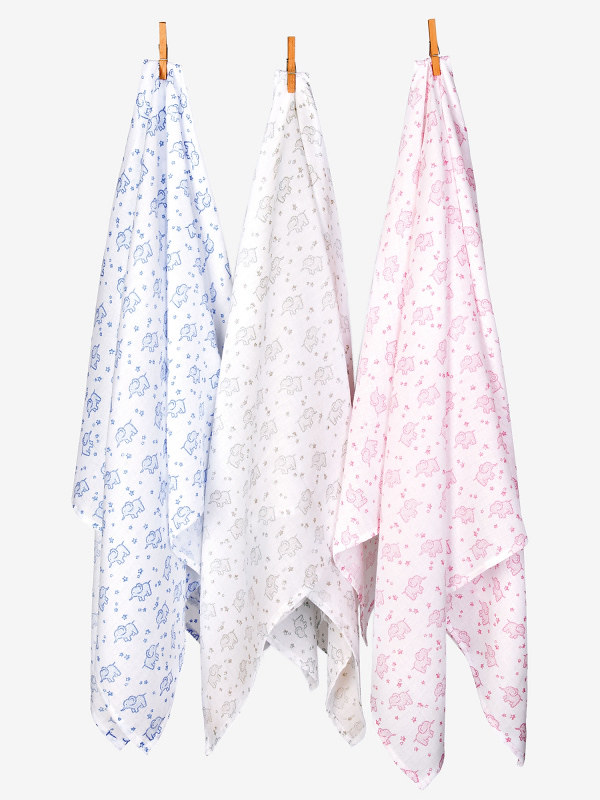 Extra Large Elephant Print Muslin - Jojo Maman Bebe.