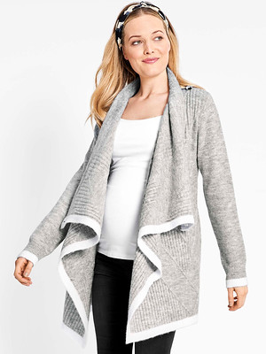 Marl Grey Drape Maternity & Nursing Cardigan - Jojo Maman Bebe.