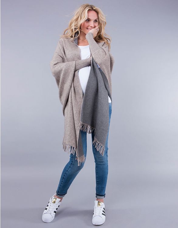 Two-Tone Luxury Maternity & Nursing Shawl Wrap - Seraphine.