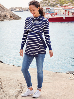 Breton Stripe 4-in-1 Maternity & Nursing Cardigan - Jojo Maman Bebe.
