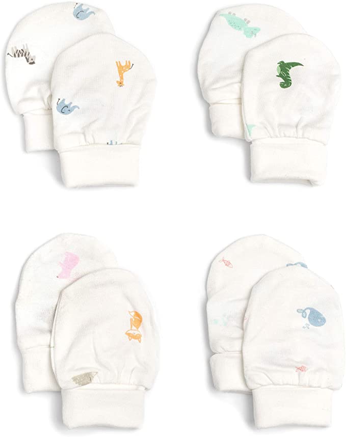 4 Pairs of Bamboo Anti-Scratch Mittens - Amazon.
