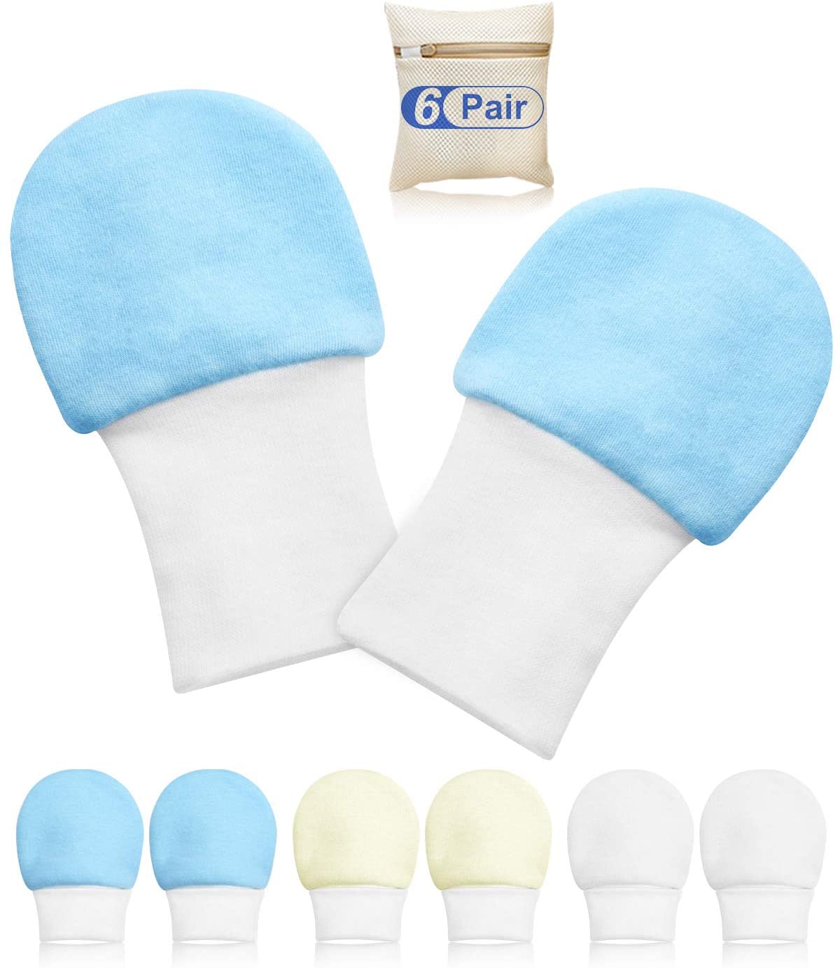 6 Pairs Newborn Baby Mittens - Amazon.