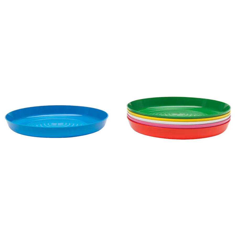 IKEA Kalas Multicoloured Kids' Plastic Plates 6-Pack.