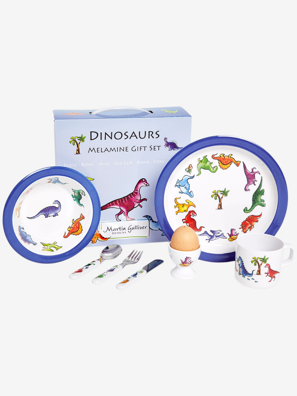 Martin Gulliver Designs Dinosaur Malamine Dinner Set.