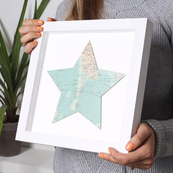 Personalised Map Location Star Print.
