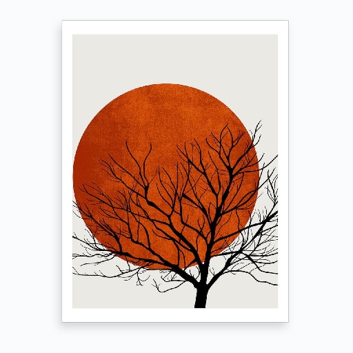 Kubistika Winter Sunset Art Print.
