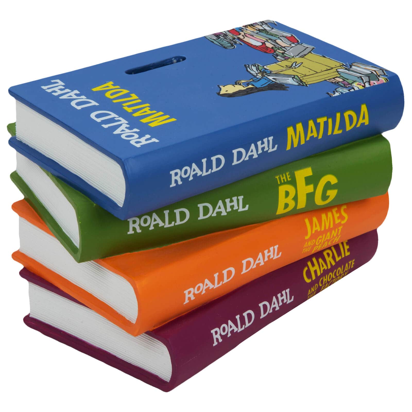 Roald Dahl Pile Of Books Money Box.