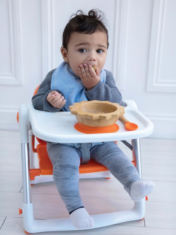 Bubbaboo Bamboo Lion Bowl And Orange Spoon Set - Jojo Maman Bebe.