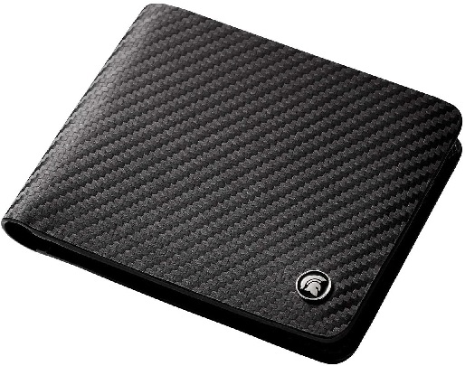 POWR RFID Blocking Carbon Fibre Bi-fold Leather Wallet.