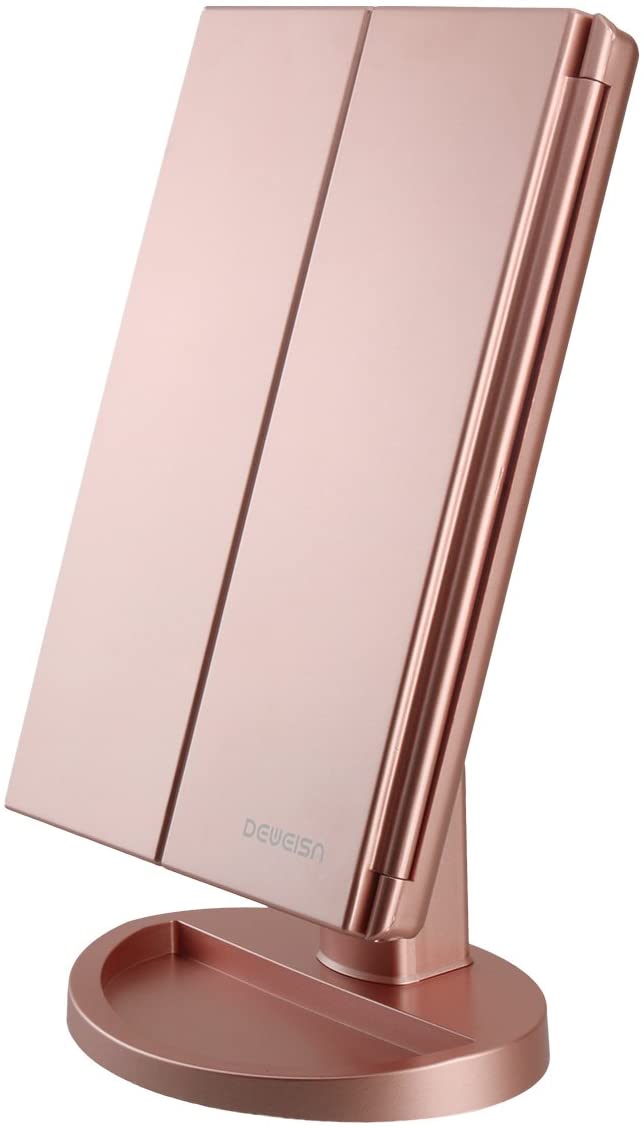 Tri-Fold Lighted Vanity Makeup Mirror.