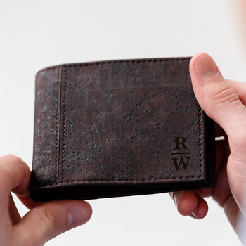 Personalised Monogram Vegan Cork Wallet.